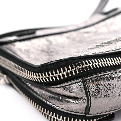 Proenza Schouler Metallic Paper Lambskin PS1 Mini Pouch Messenger Dark Silver 9 of 11
