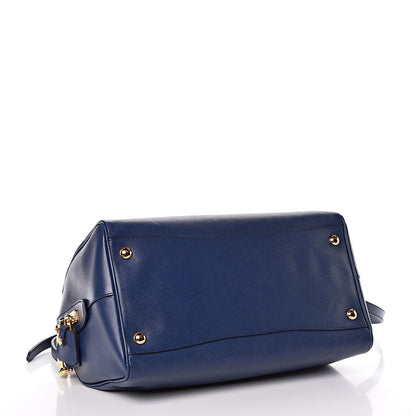 Prada Saffiano Lux Bauletto Bleuette 4 of 10