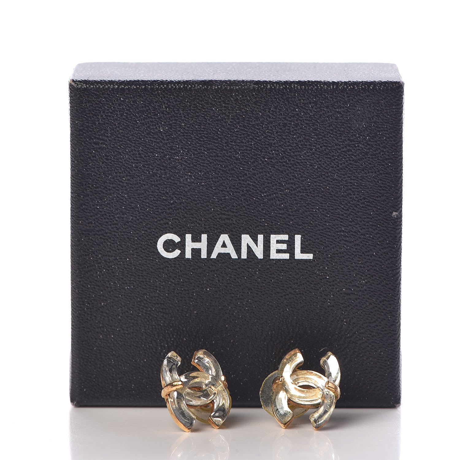Chanel Resin CC Earrings Gold 8 of 8