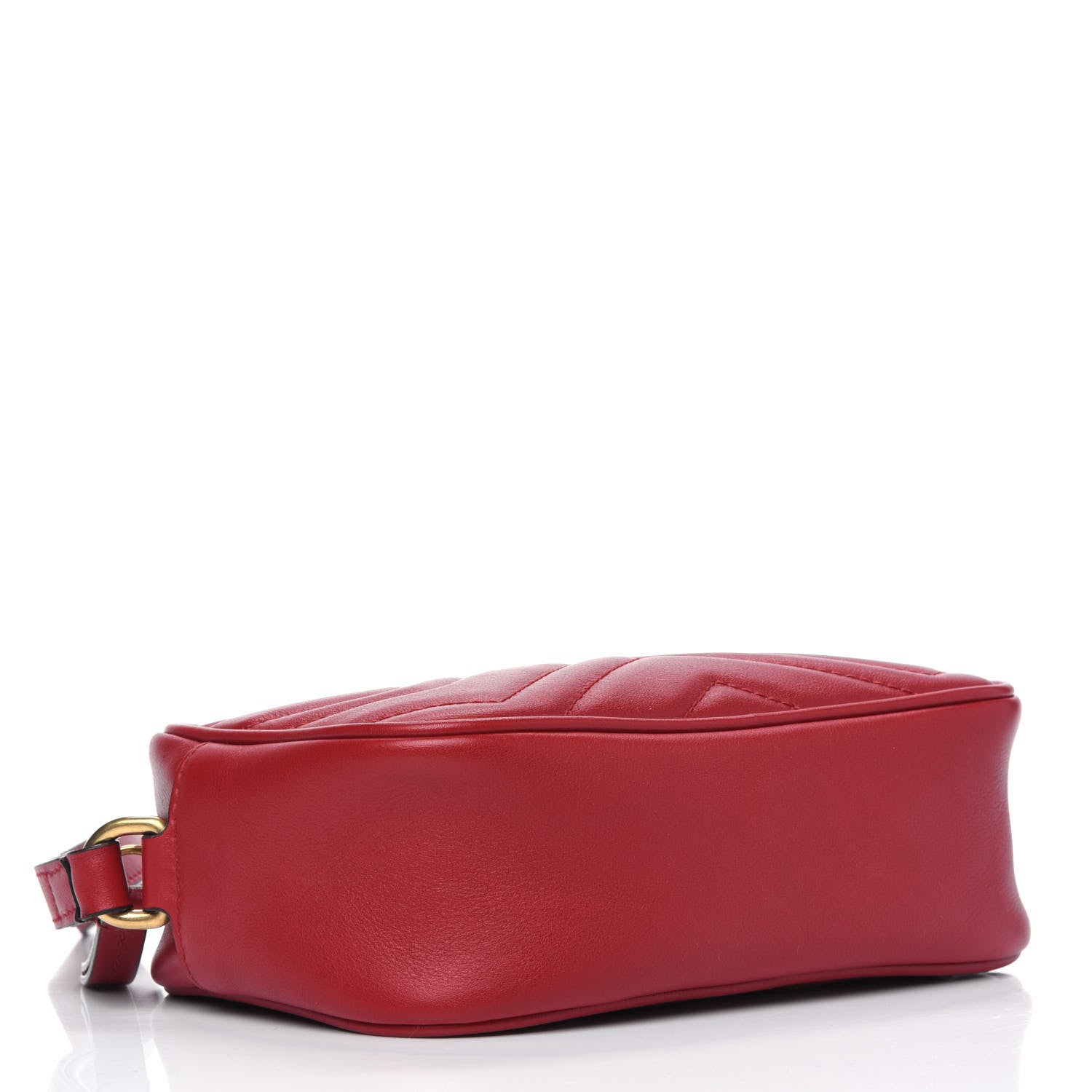 Gucci Calfskin Matelasse Mini GG Marmont Wrist Wallet Hibiscus Red 3 of 4