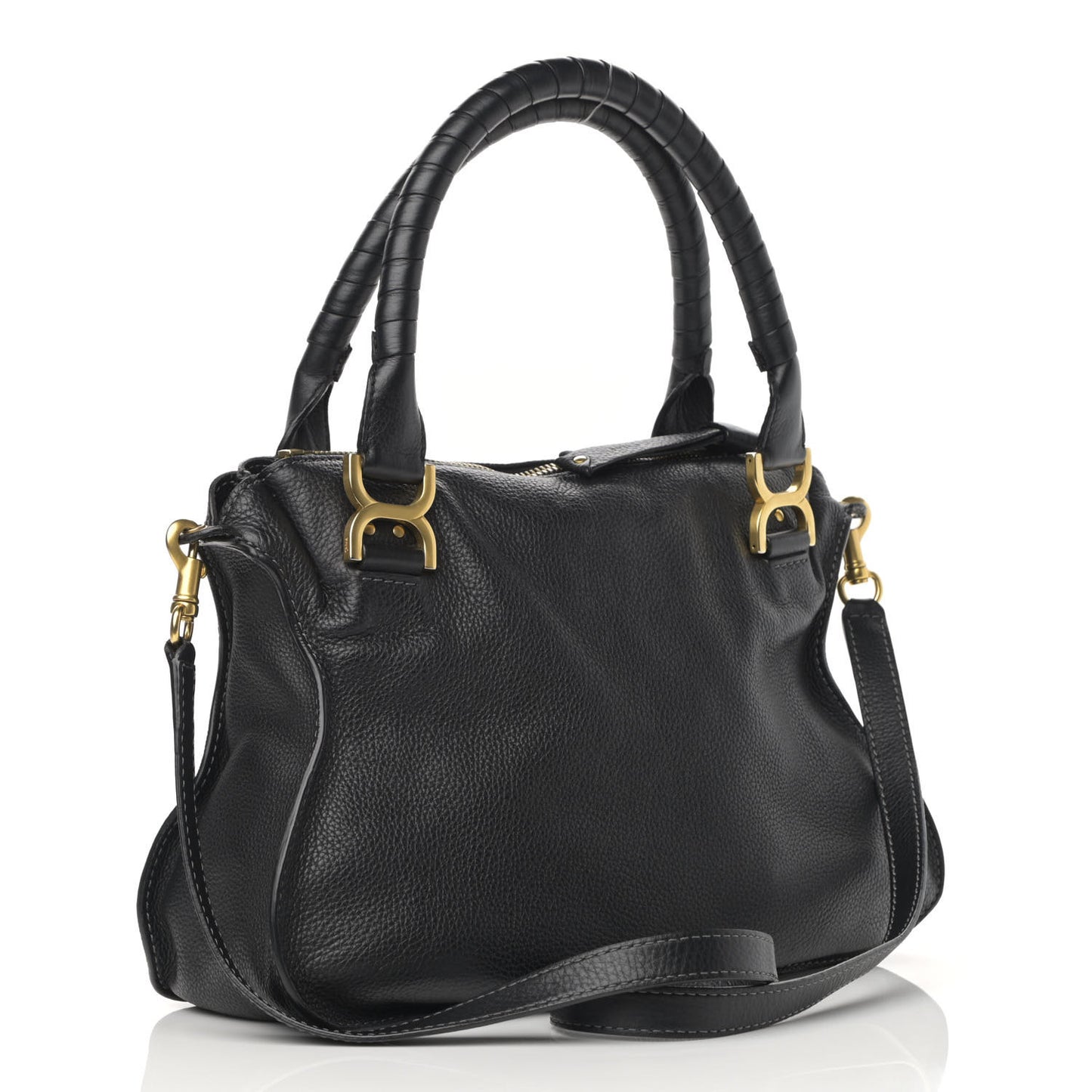 Calfskin Medium Marcie Satchel Black