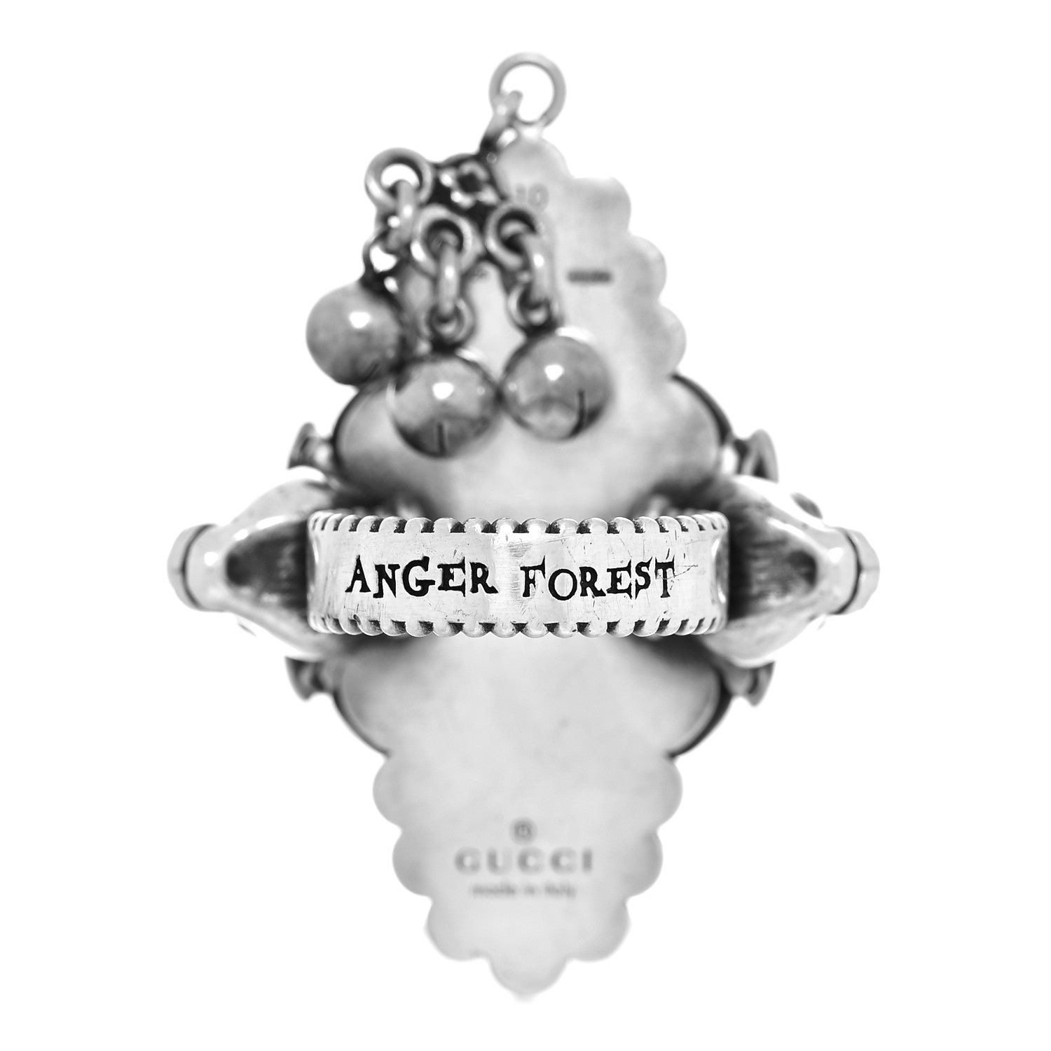 Gucci Sterling Silver Howlite Anger Forest Ring 50 5.25 4 of 6