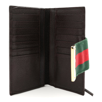 Gucci Monogram Calfskin Ladies Web Continental Wallet Beige Ebony Cocoa 9 of 18