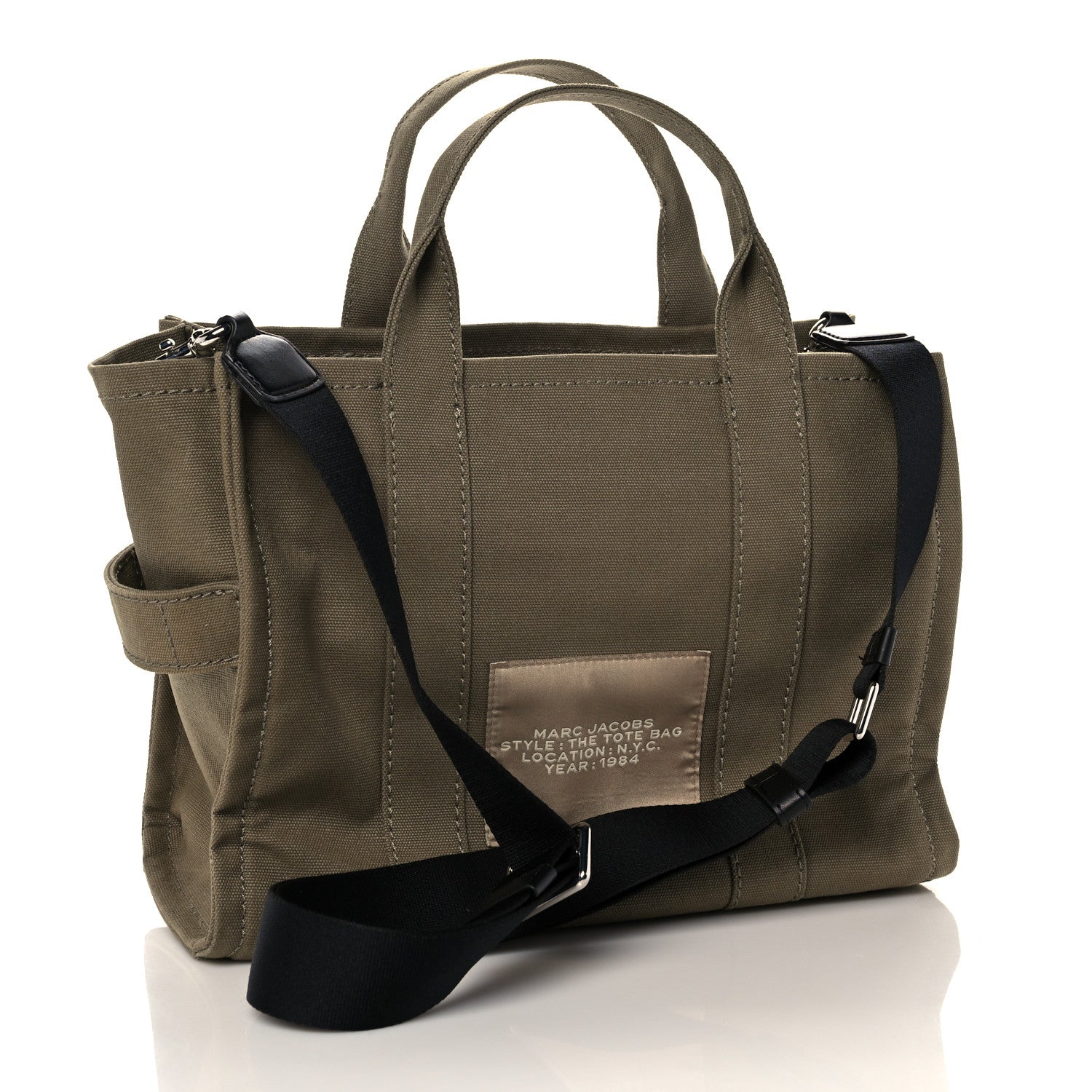 Marc Jacobs Cotton Canvas Medium The Traveler Tote Bag Slate Green 2 of 14