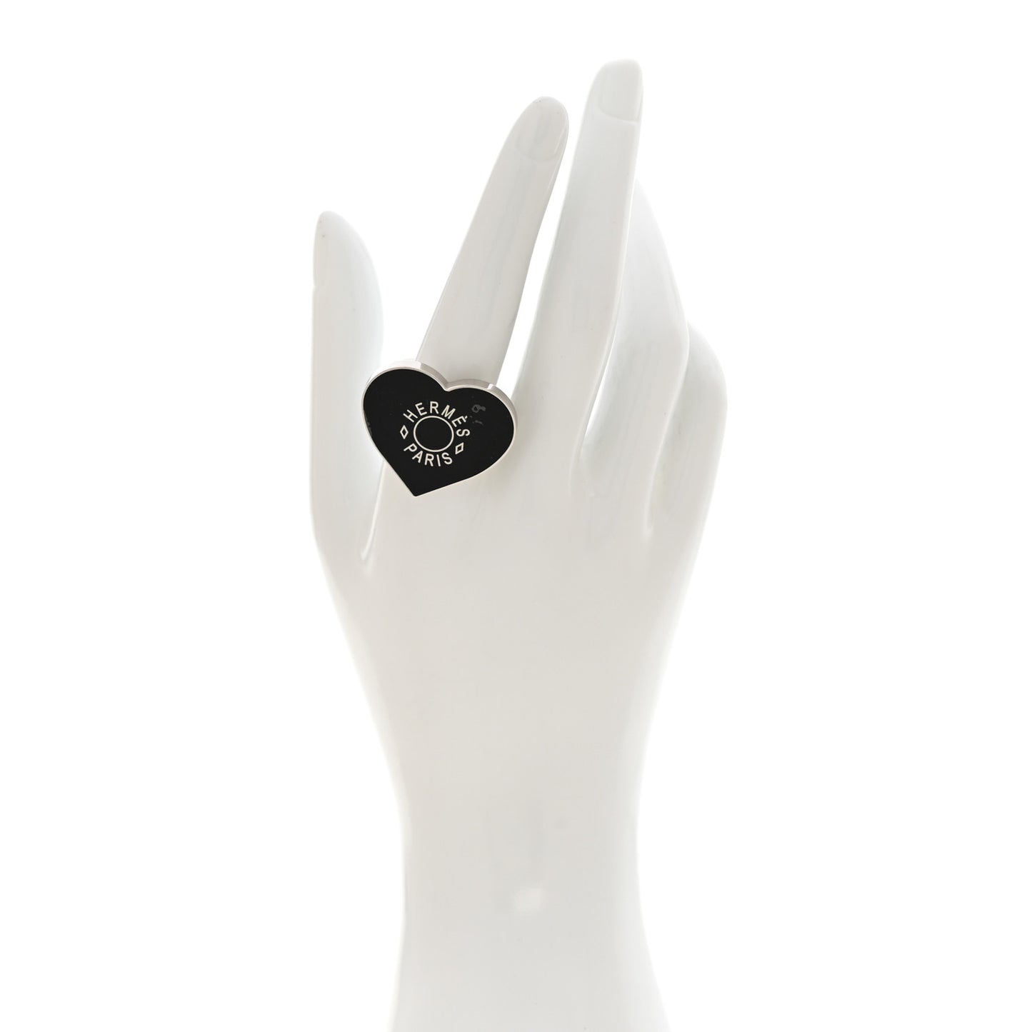 Palladium Coeur Scarf Ring Black