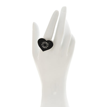 Hermes Palladium Coeur Scarf Ring Black 2 of 4