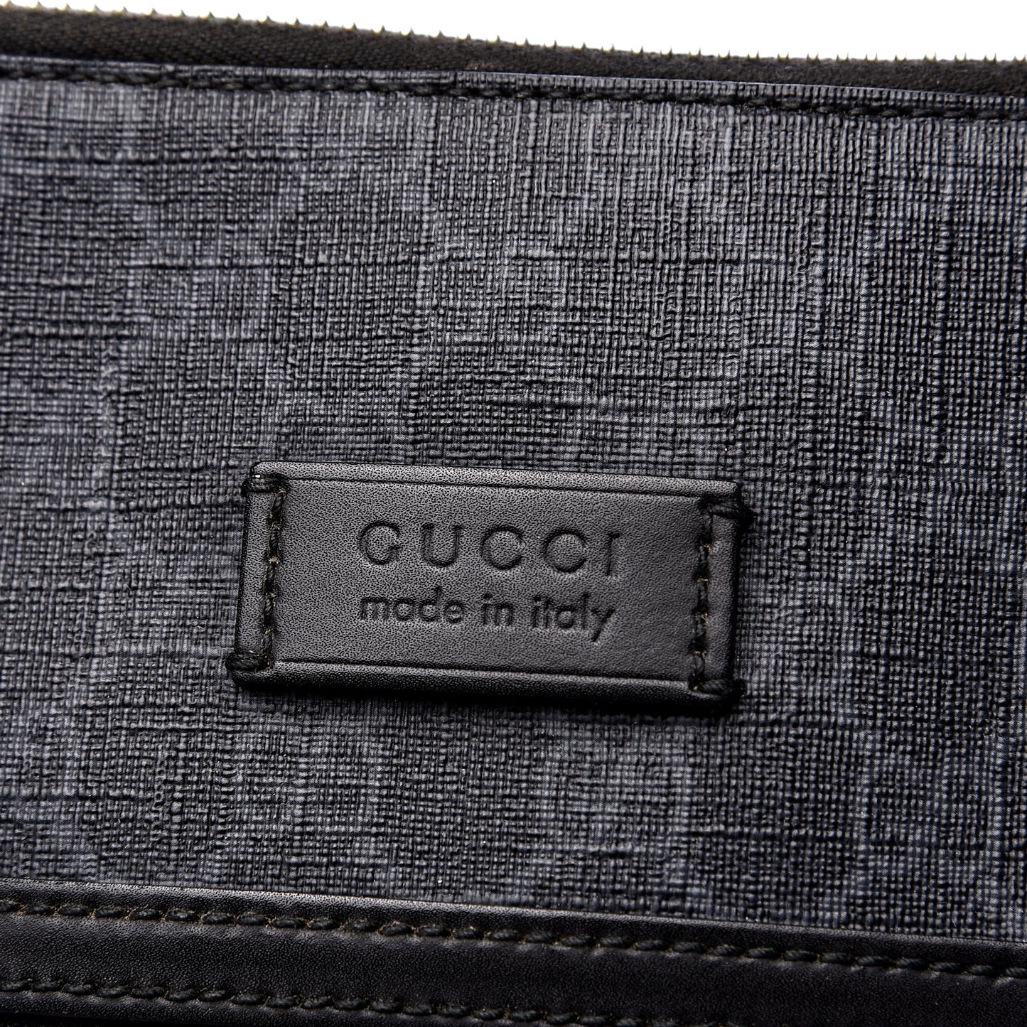 GG Supreme Monogram Appia Calfskin Web Flat Messenger Bag Black Grey