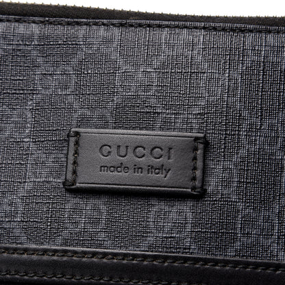 Gucci GG Supreme Monogram Appia Calfskin Web Flat Messenger Bag Black Grey 9 of 13