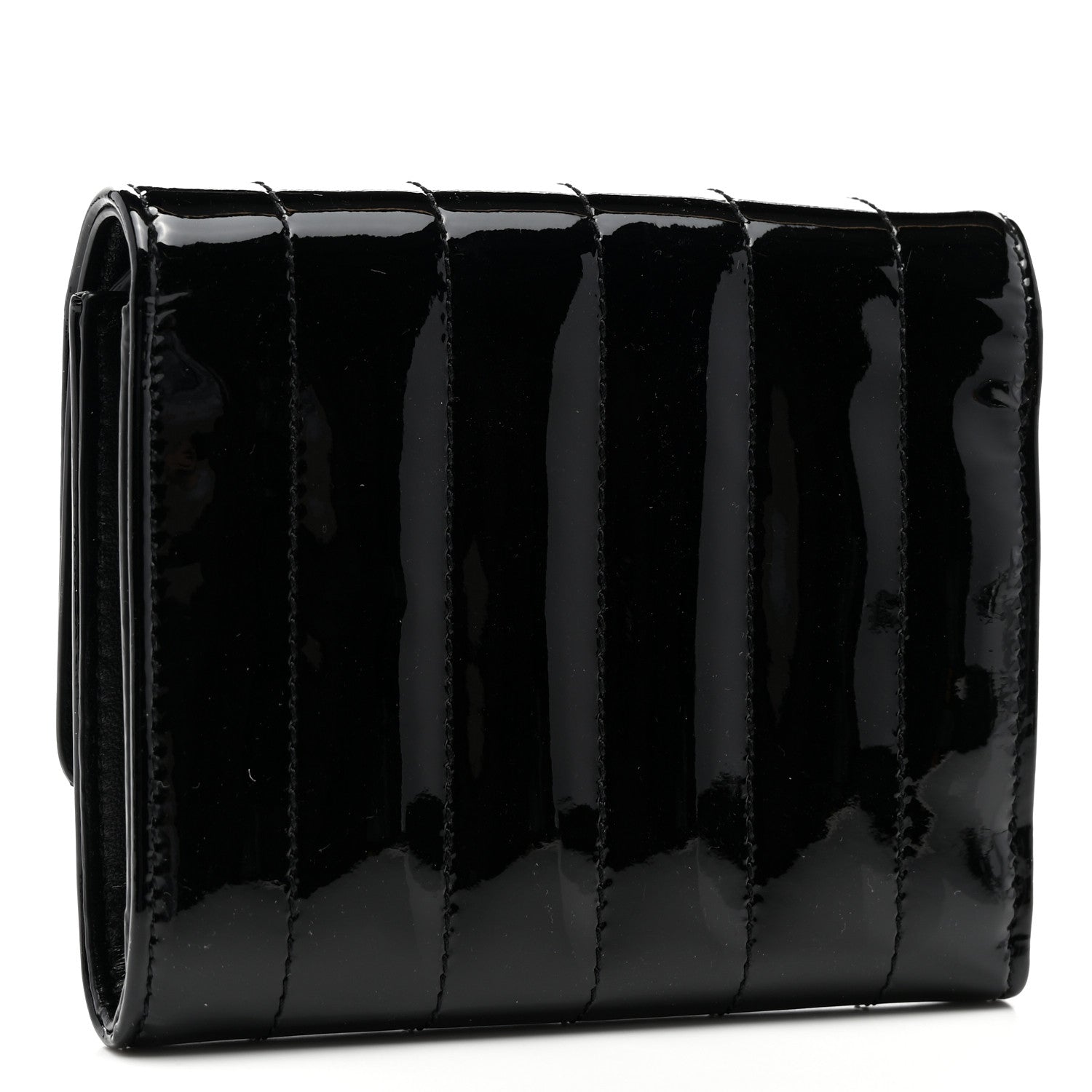 Saint Laurent Patent Matelasse Monogram Vicky Tri-Fold Wallet Black 3 of 6