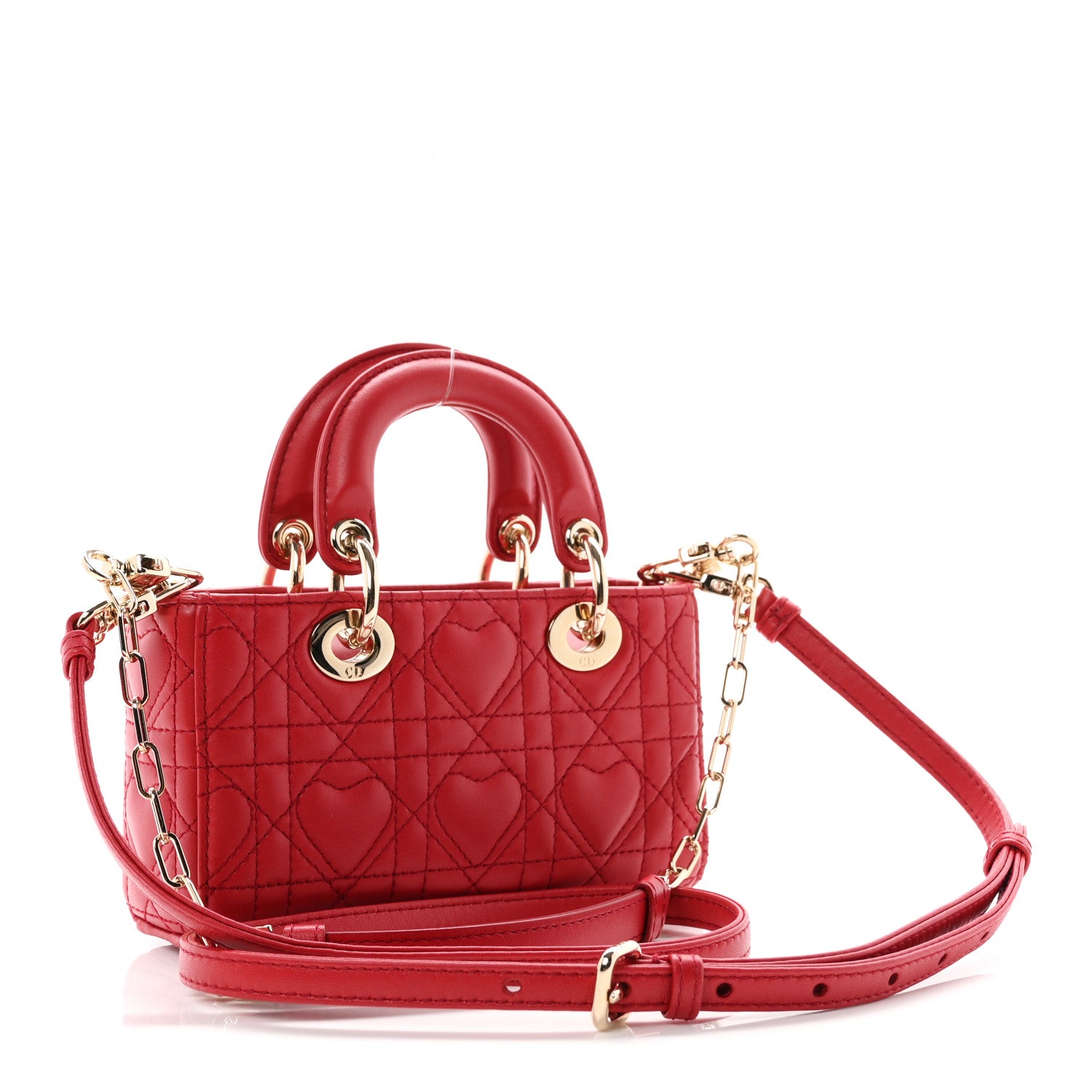 Christian Dior Lambskin Cannage Dioramour Micro Lady D-Joy Red 3 of 11