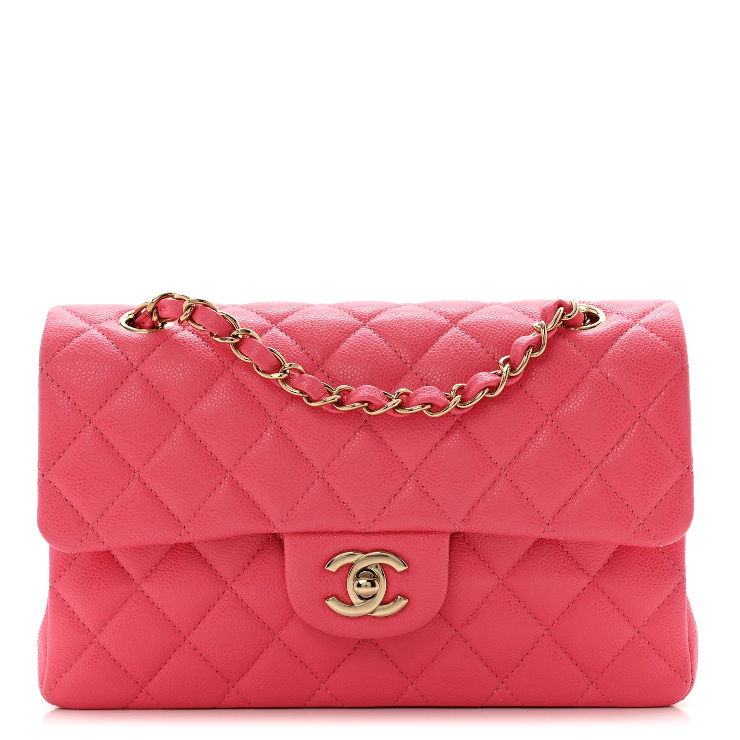 Chanel Shiny Caviar Quilted Small Double Pink 1 of 11
