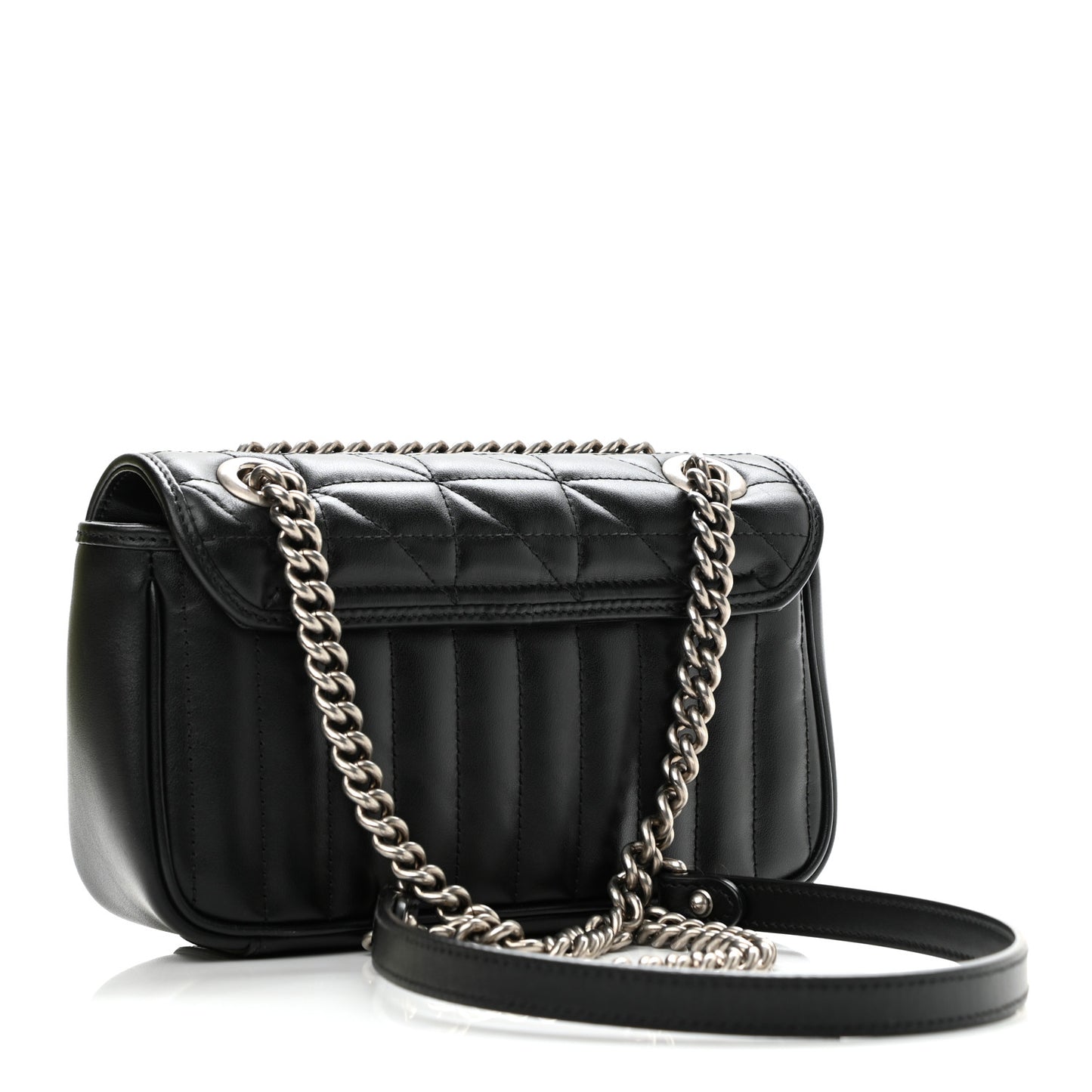 Calfskin Matelasse Aria Mini GG Marmont Shoulder Bag Black
