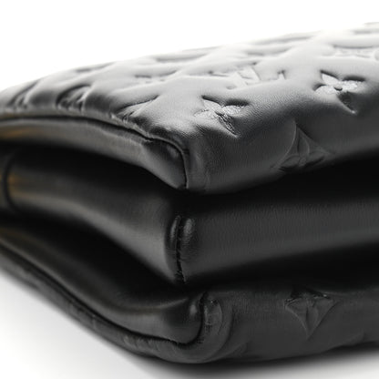 Louis Vuitton Lambskin Embossed Monogram Coussin PM Black 10 of 12