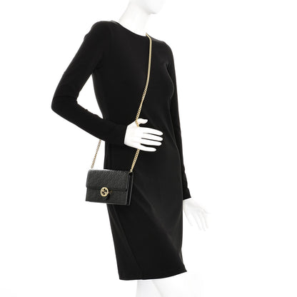 Gucci Guccissima Icon Chain Wallet Black 2 of 7