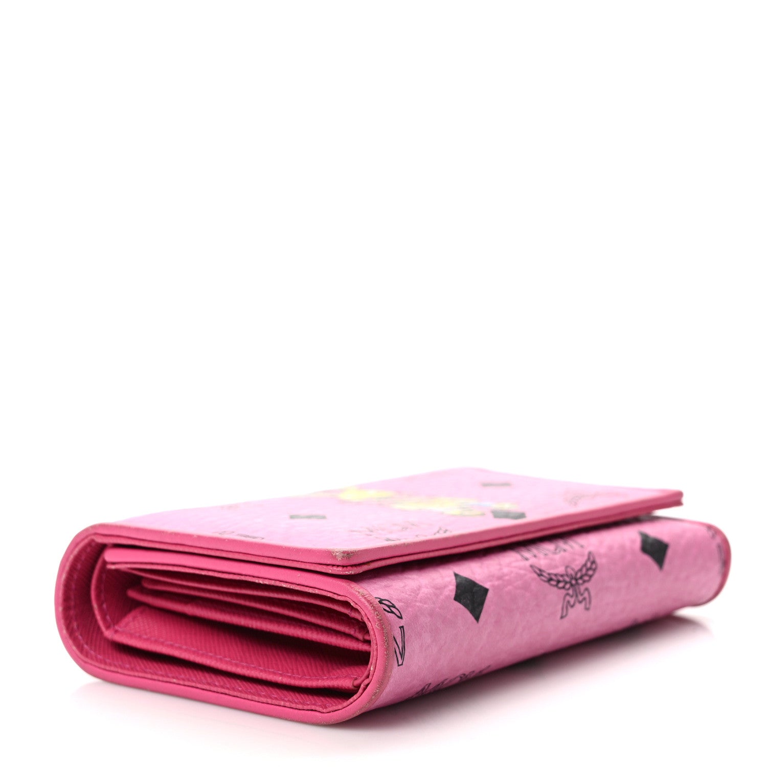 MCM Visetos Rabbit Tri-Fold Wallet Pink 4 of 11