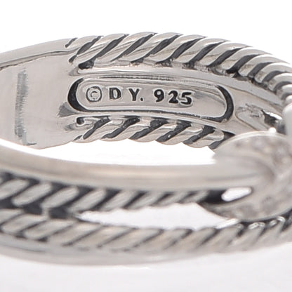 David Yurman Sterling Silver Diamond X Crossover Ring 50 5.5 6 of 6