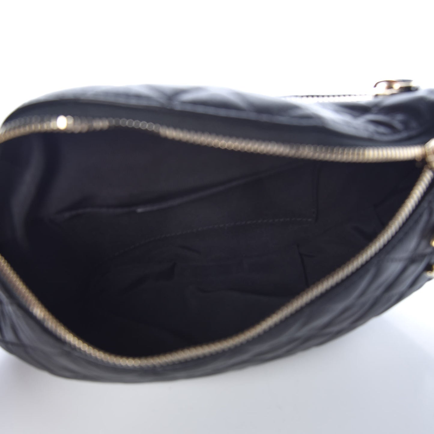Calfskin Quilted Banane Waist Bag Fanny Pack Black