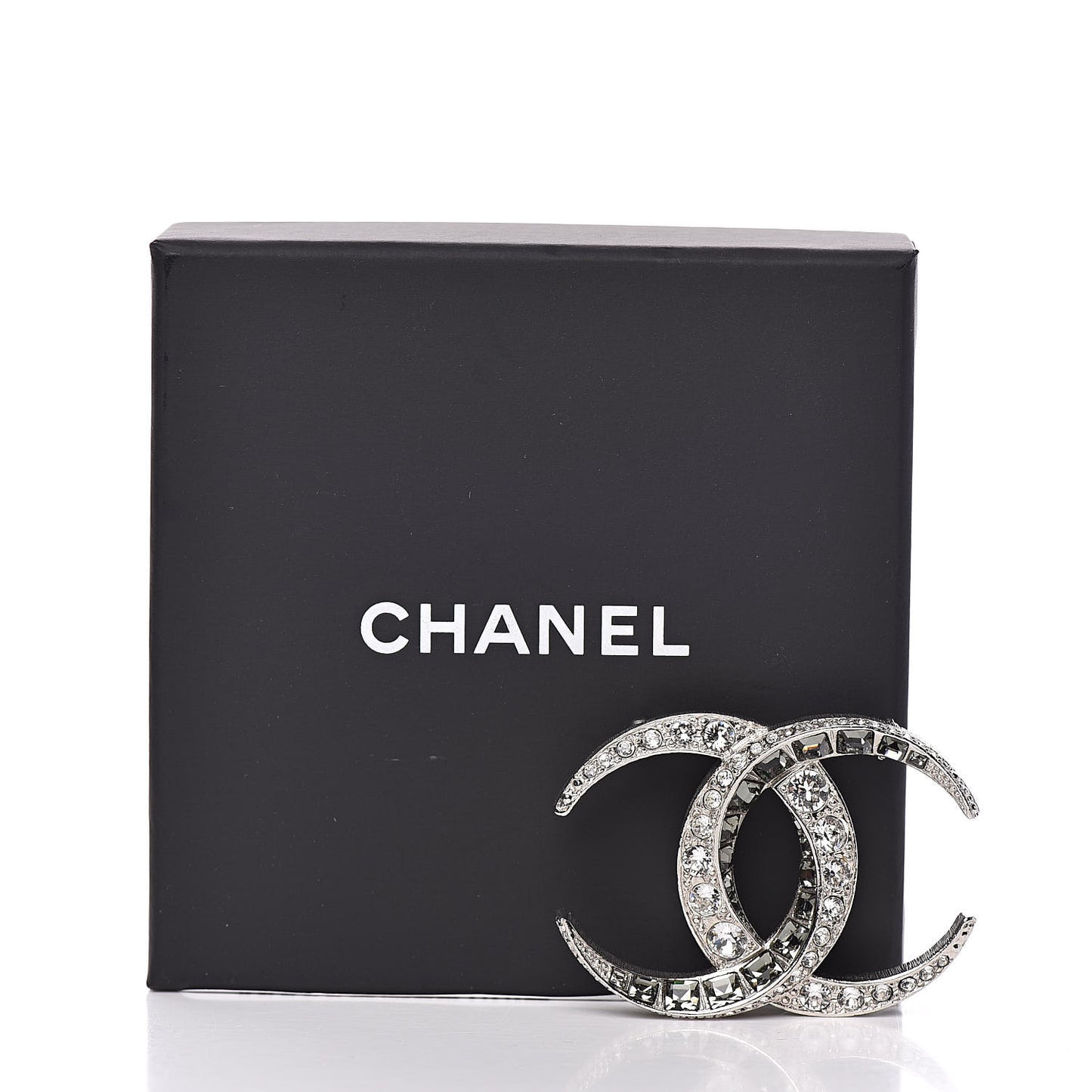 Baguette Crystal Dubai CC Brooch Silver