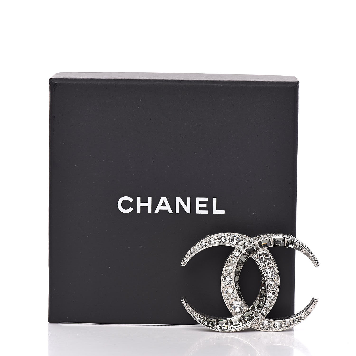 Chanel Baguette Crystal Dubai CC Brooch Silver 5 of 5