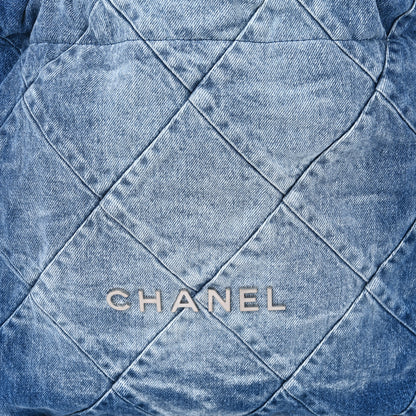 Chanel Denim Quilted Small Chanel 22 Blue 9 of 12