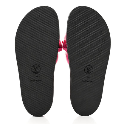 Louis Vuitton Calfskin Embossed Monogram Sunset Flat Comfort Mule 39 Rose Pop 5 of 8