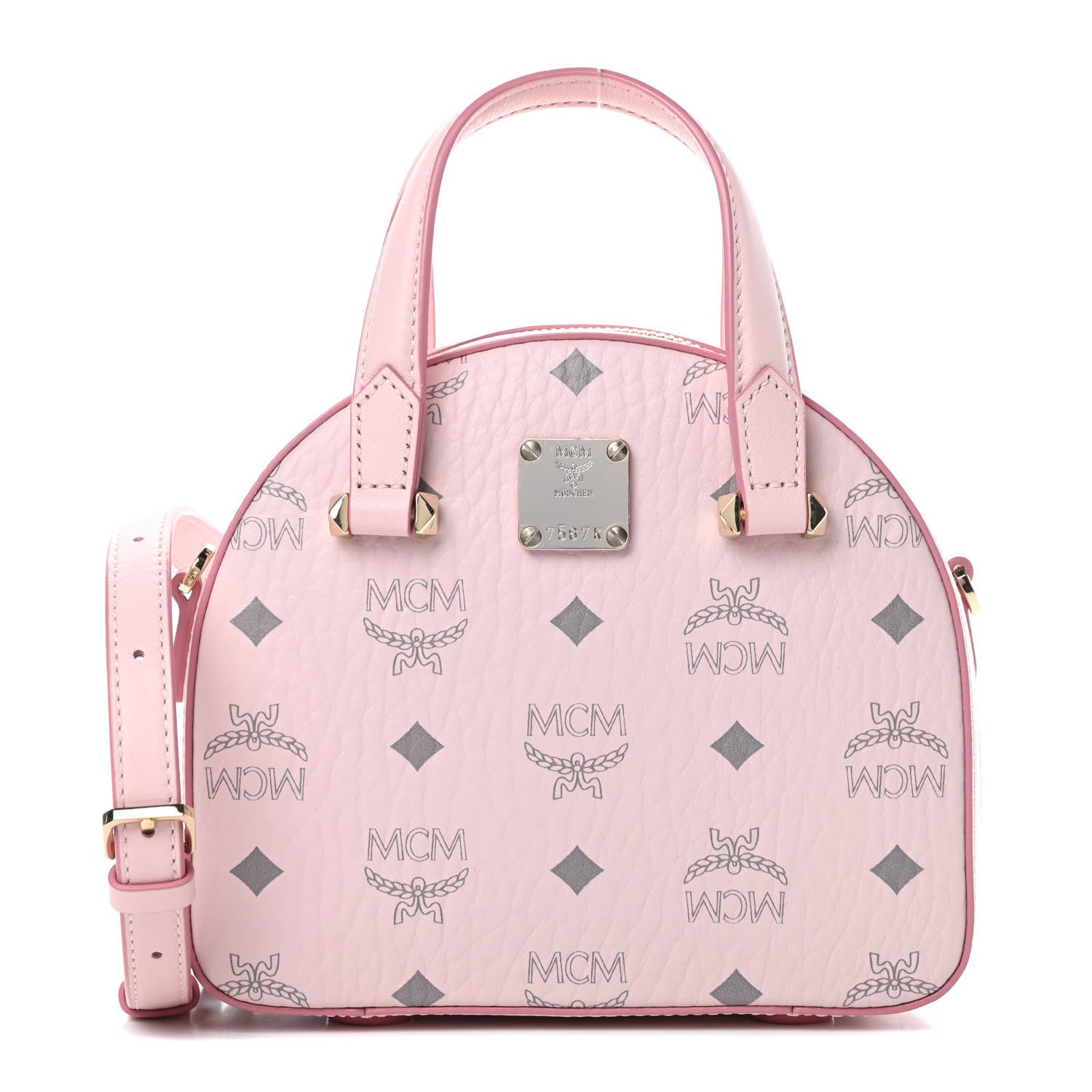 MCM Visetos Round Tote Powder Pink 1 of 11