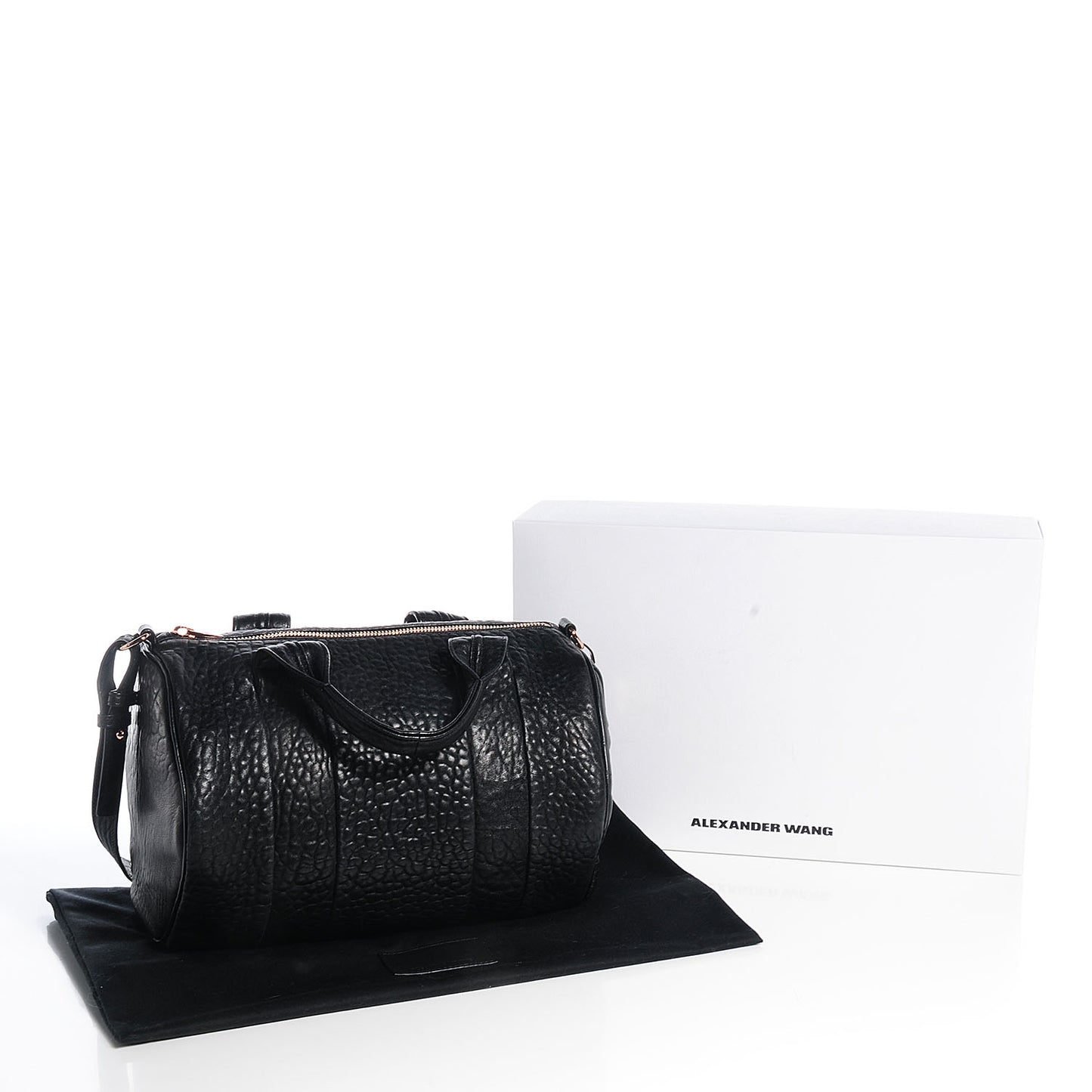 Pebbled Lambskin Rocco Black w Rose Gold Hardware