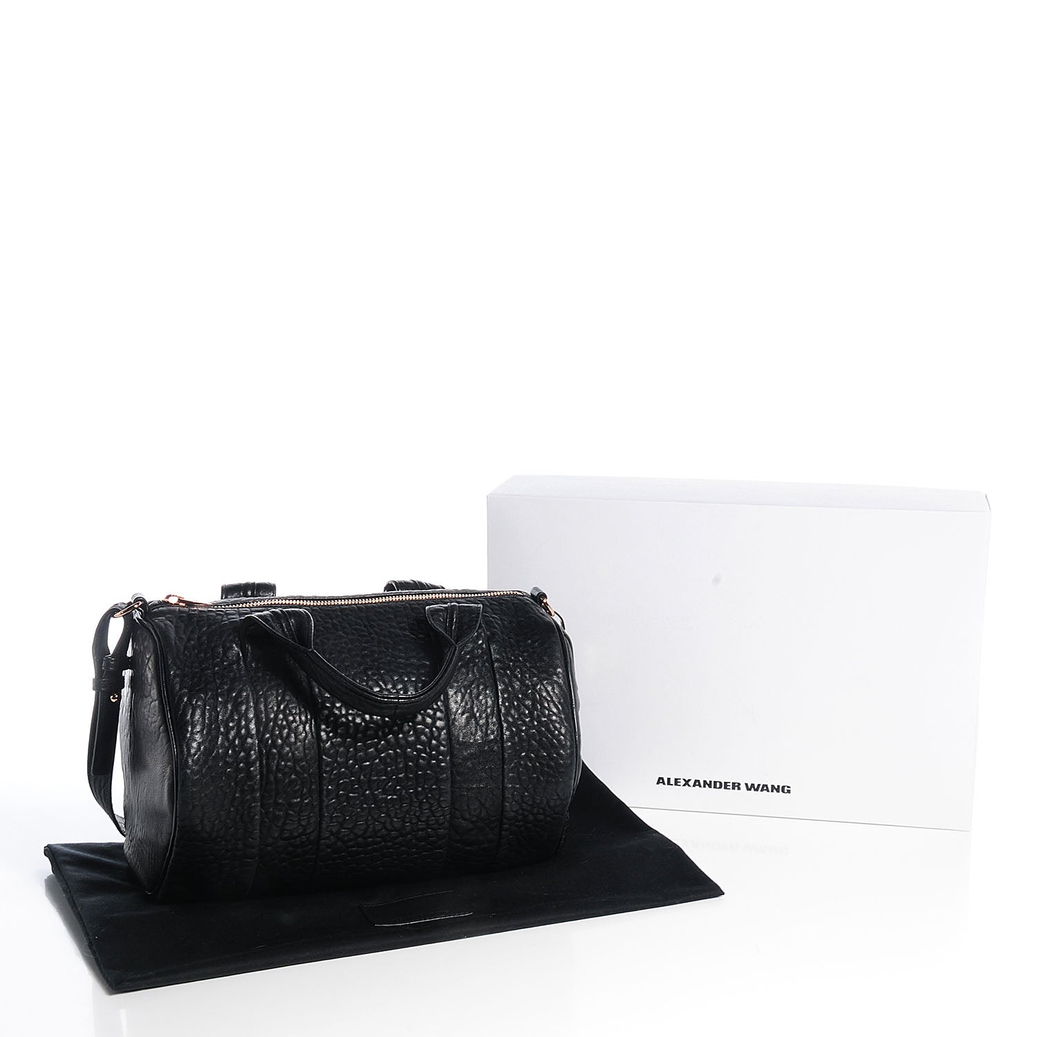 Alexander Wang Pebbled Lambskin Rocco Black w Rose Gold Hardware 7 of 12