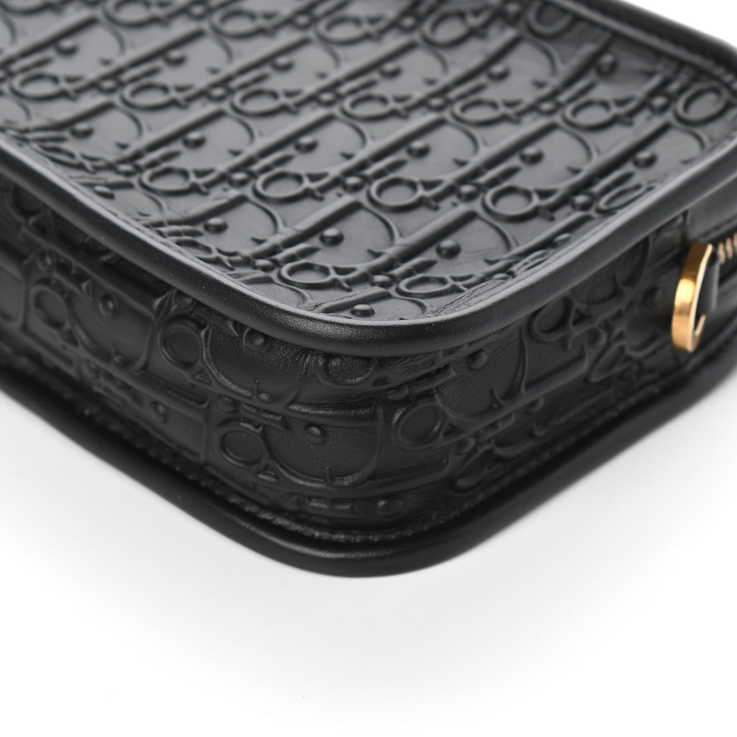 Calfskin Embossed Oblique Diorquake Clutch Black