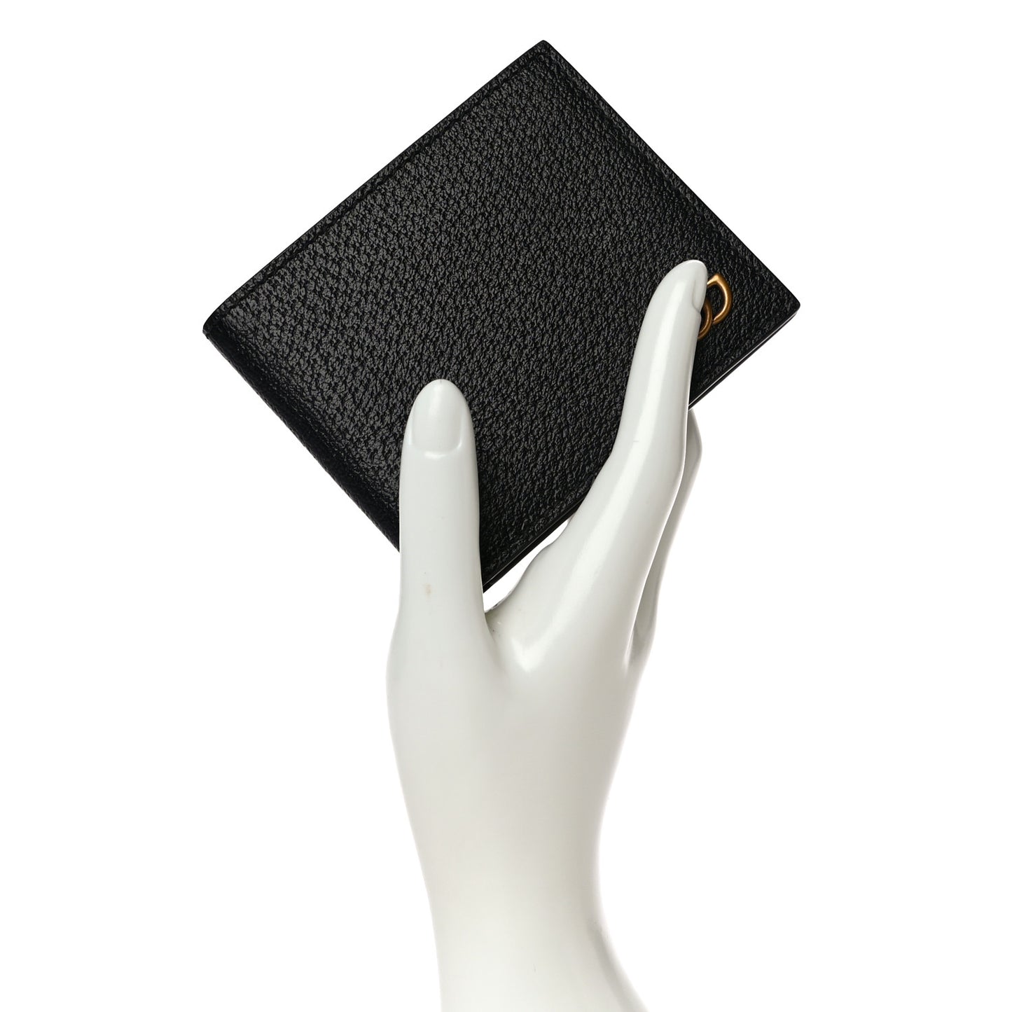 Calfskin Boar Effect GG Marmont Bi-Fold Wallet Black
