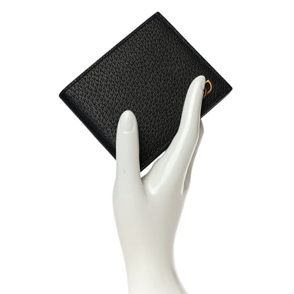 Gucci Calfskin Boar Effect GG Marmont Bi-Fold Wallet Black 2 of 11