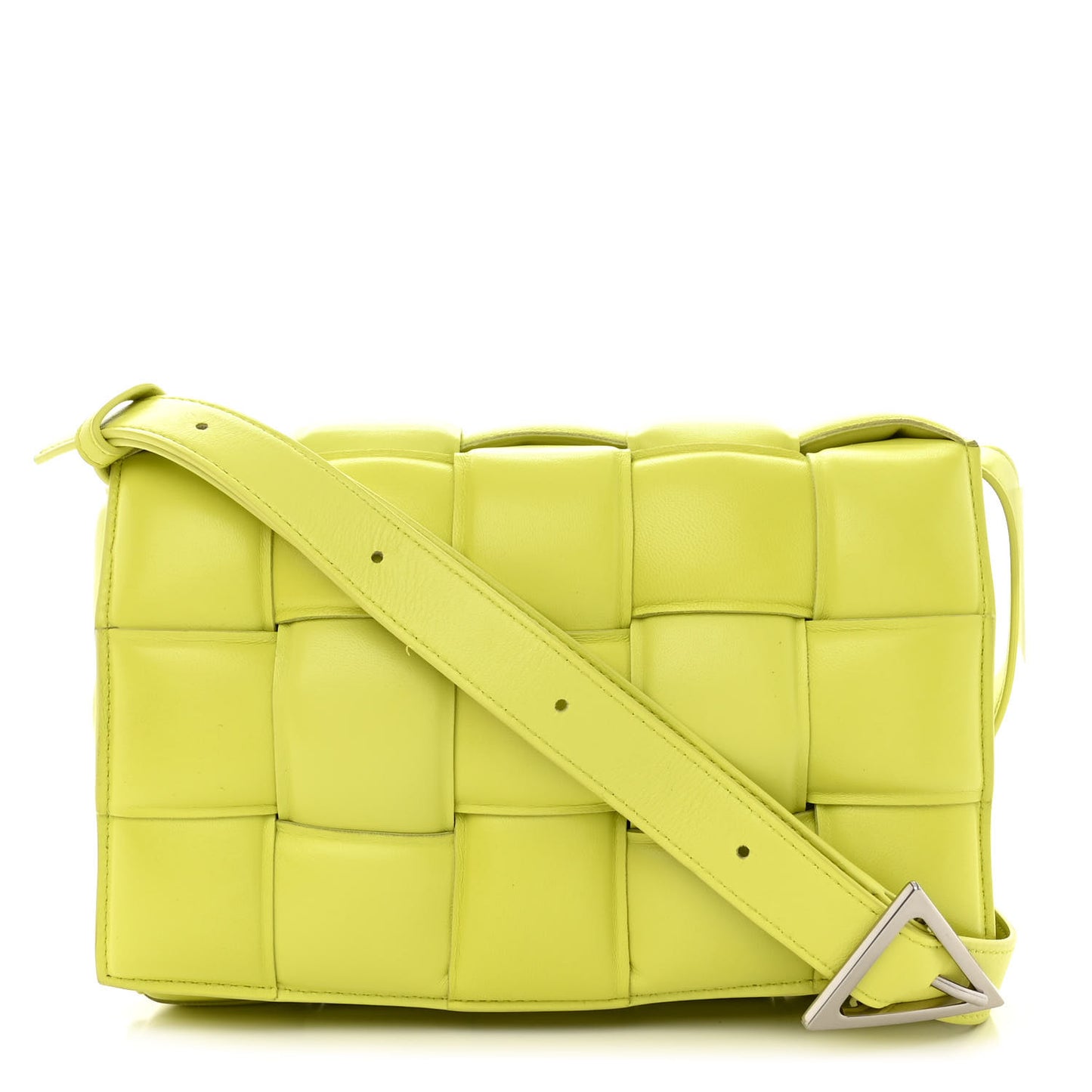 Nappa Maxi Intreccio Padded Cassette Crossbody Bag Kiwi