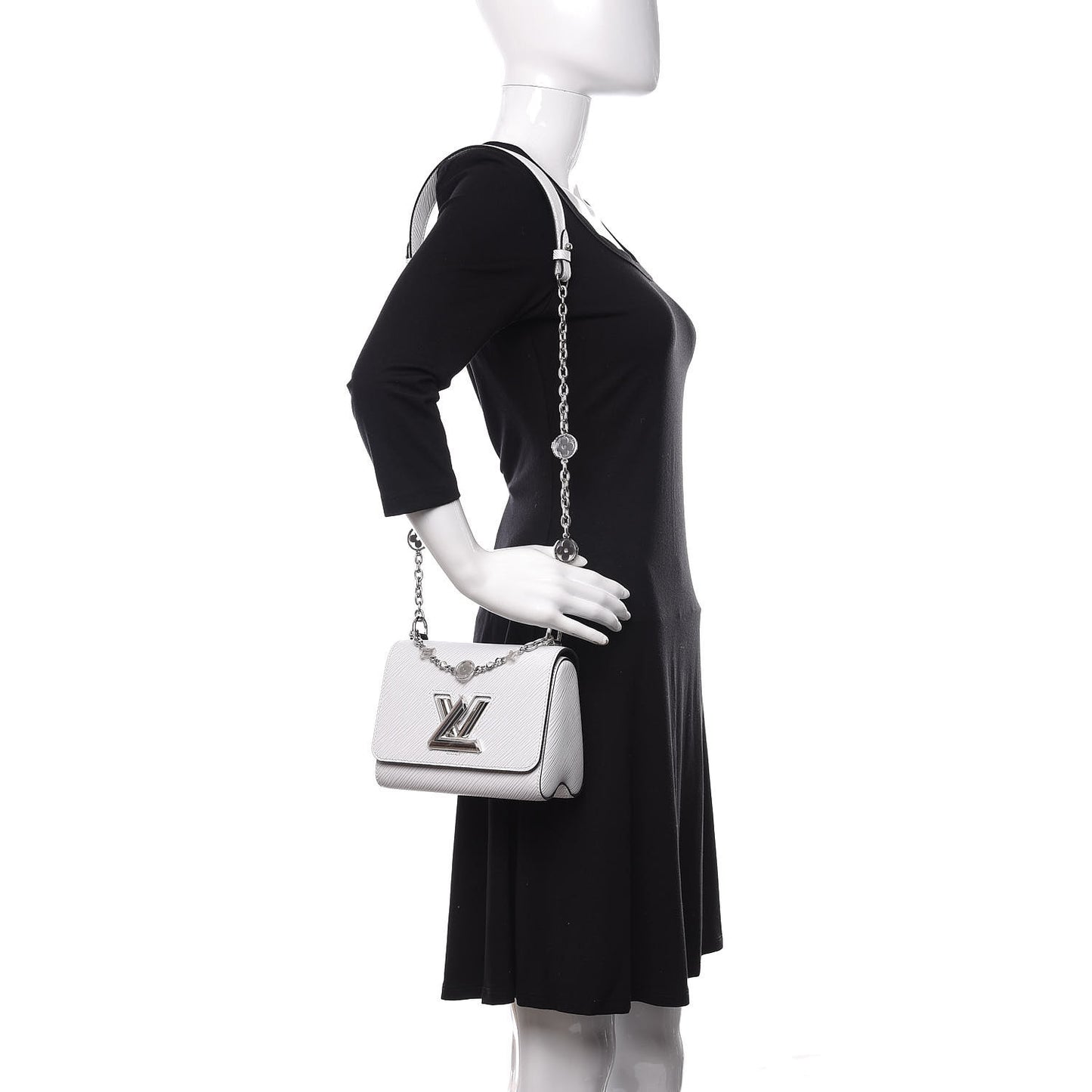 Epi Flower Jewels Twist Shoulder Bag PM White