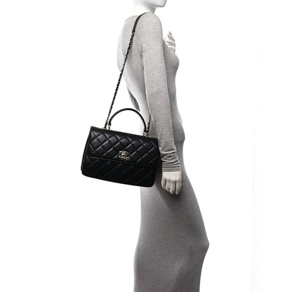 Chanel Lambskin Quilted Medium Trendy CC Flap Dual Handle Bag Black 2 of 10