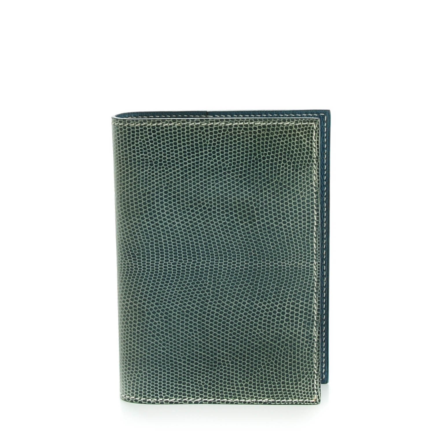 Hermes Lizard Grand Modele Agenda Cover Blue Jean 1 of 6