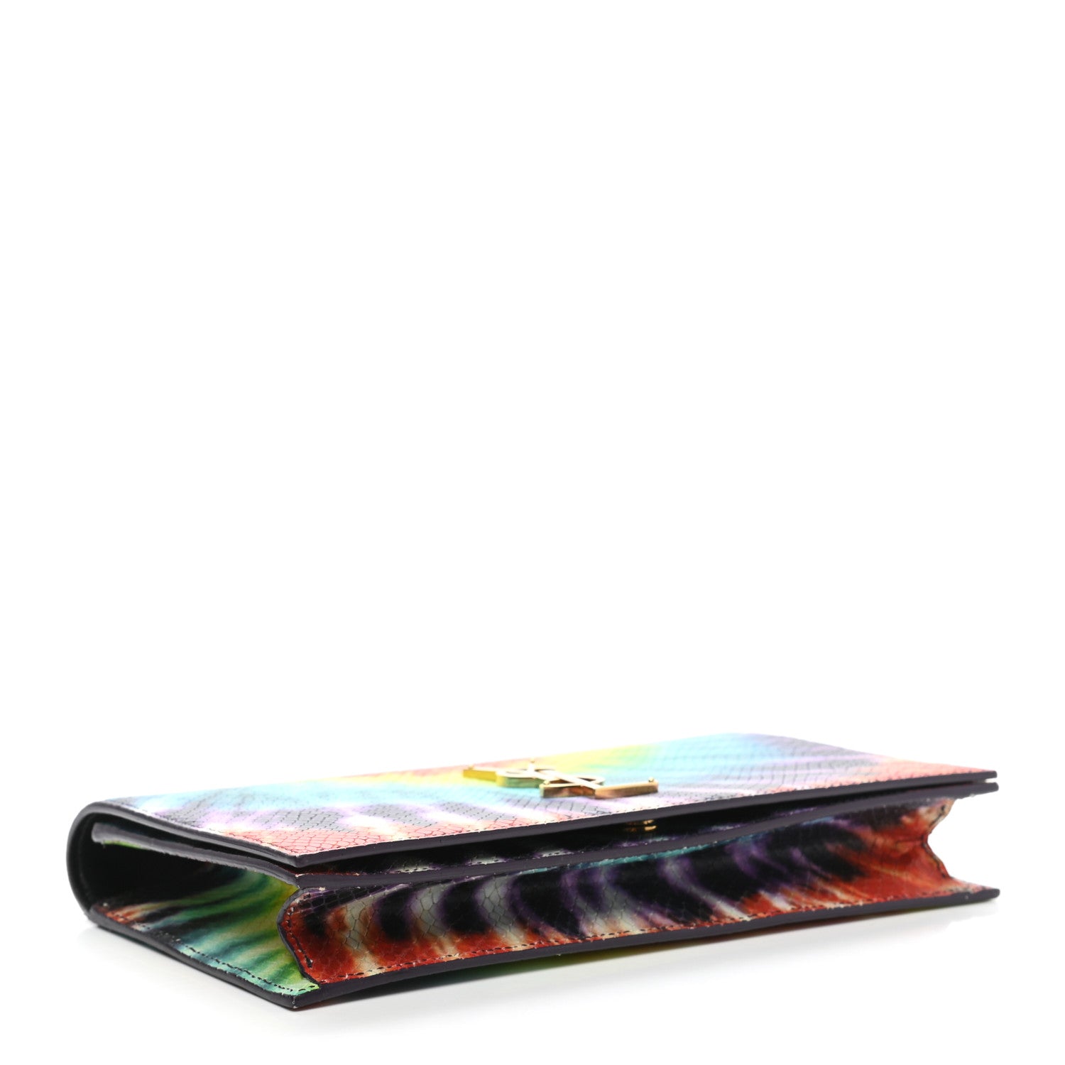 Saint Laurent Calfskin Snake Embossed Tie Dye Classic Kate Monogram Clutch Multicolor 4 of 11