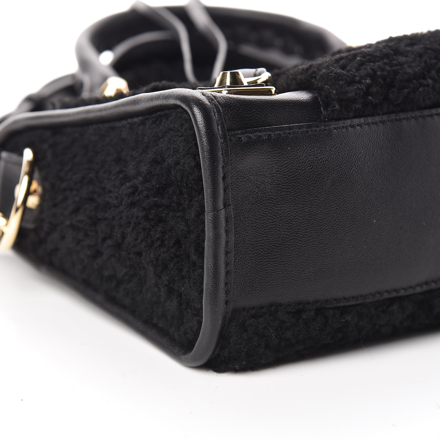 Balenciaga Shearling Gold Metallic Edge Hardware Mini City Black 10 of 12