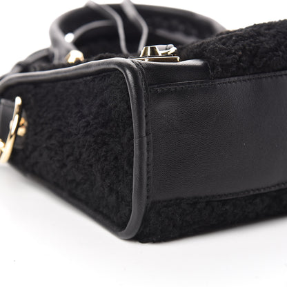 Balenciaga Shearling Gold Metallic Edge Hardware Mini City Black 10 of 12