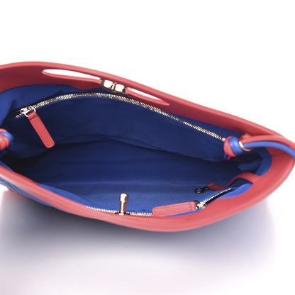 Chanel Aged Calfskin Quilted Large 31 Shopping Bag Red Blue 4 of 10