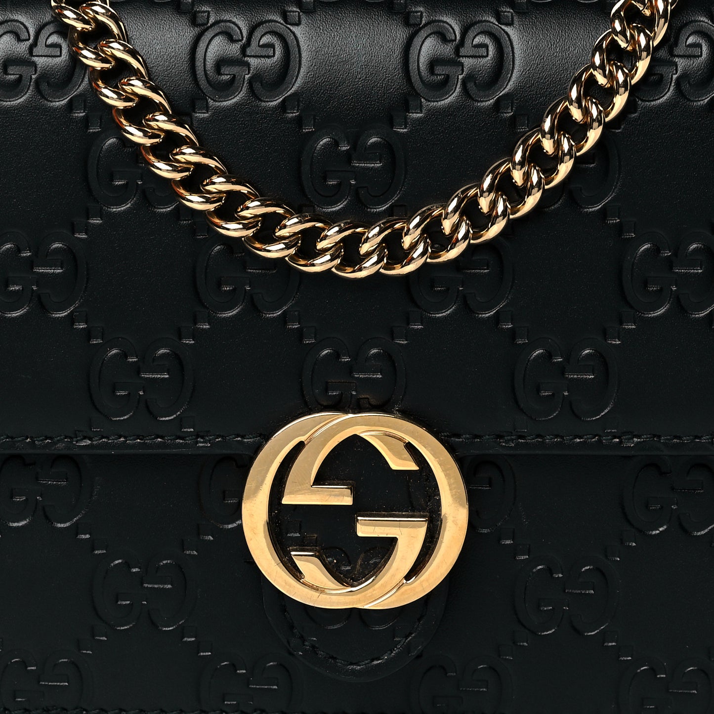 Guccissima Icon Chain Wallet Black
