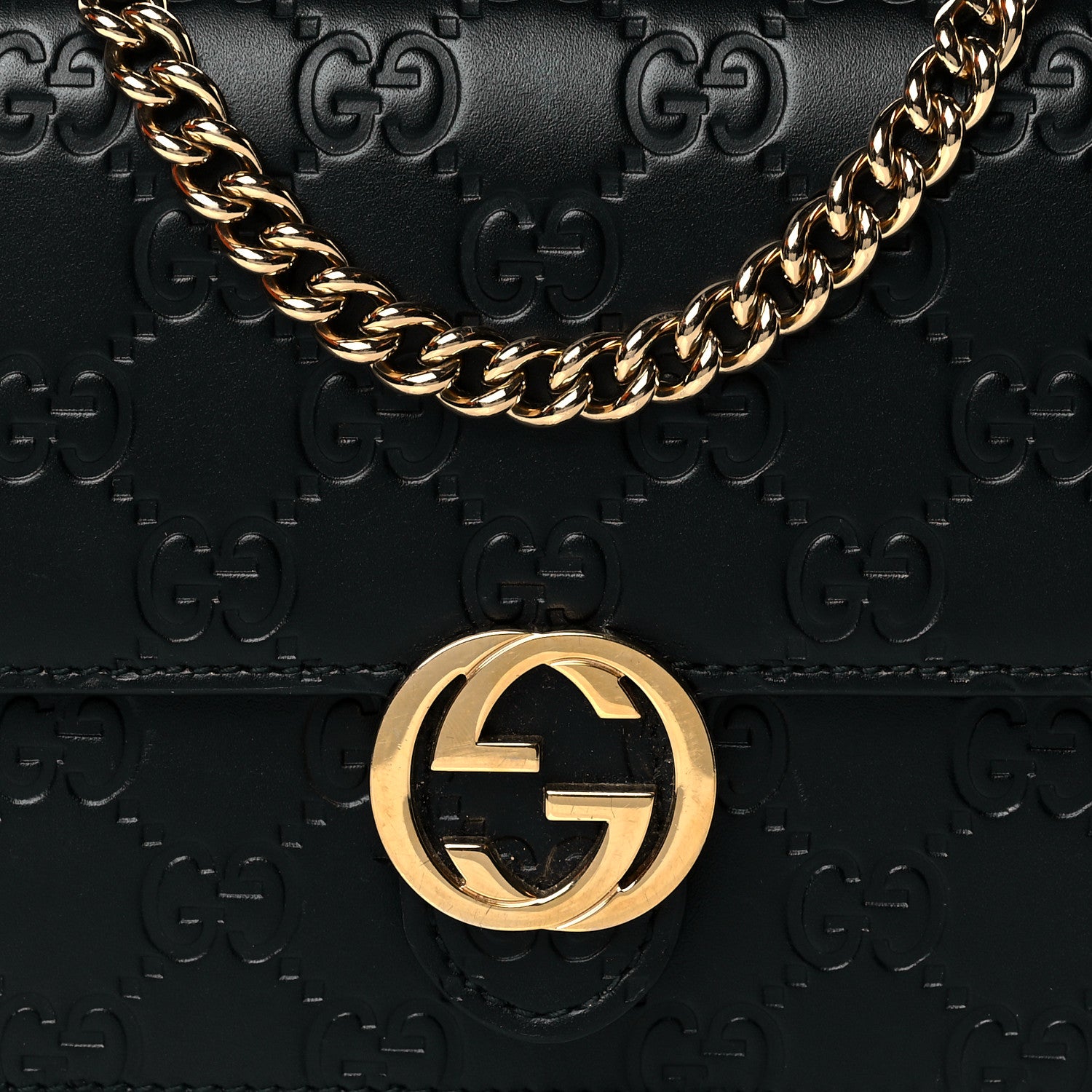 Gucci Guccissima Icon Chain Wallet Black 8 of 11