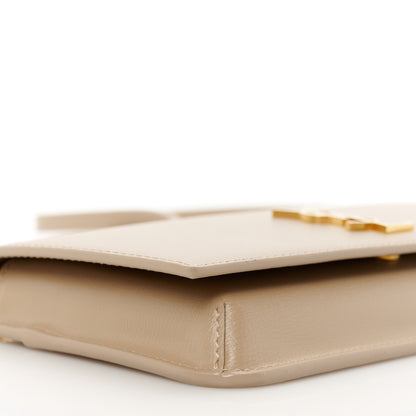 Saint Laurent Smooth Calfskin Monogram Phone Holder Crossbody Dark Beige 9 of 10