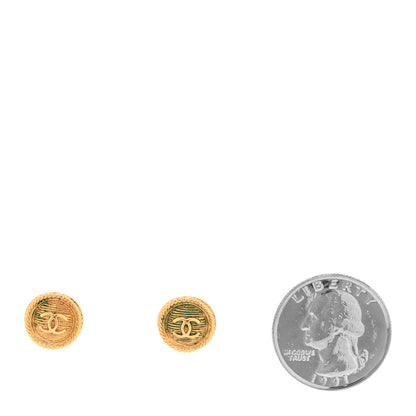 Chanel cc button earrings Gold 2 of 5