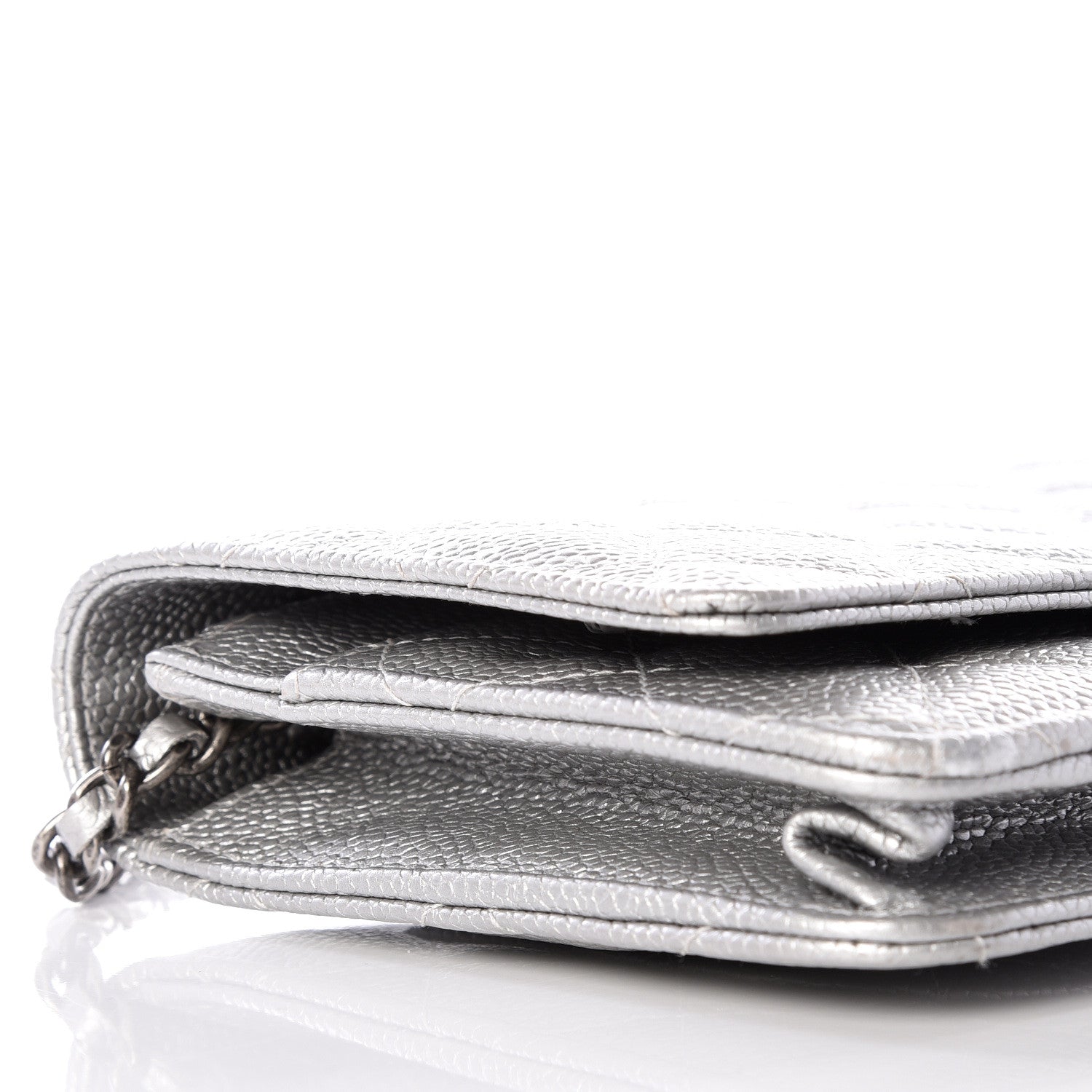Chanel Metallic Caviar Quilted Wallet on Chain WOC 5 of 9