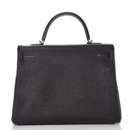 Hermes Togo Verso Kelly Retourne 35 Black Bleu Agate 5 of 40