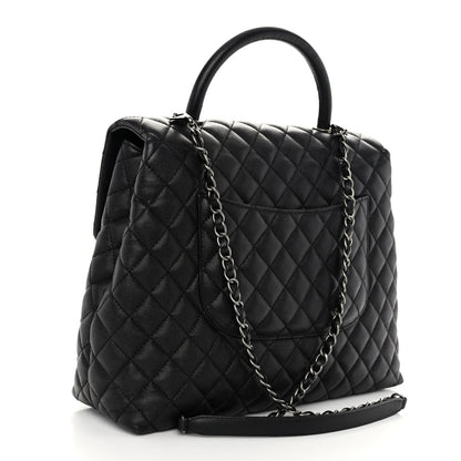 Chanel Caviar Quilted Large Coco Handle Flap Black 3 of 9