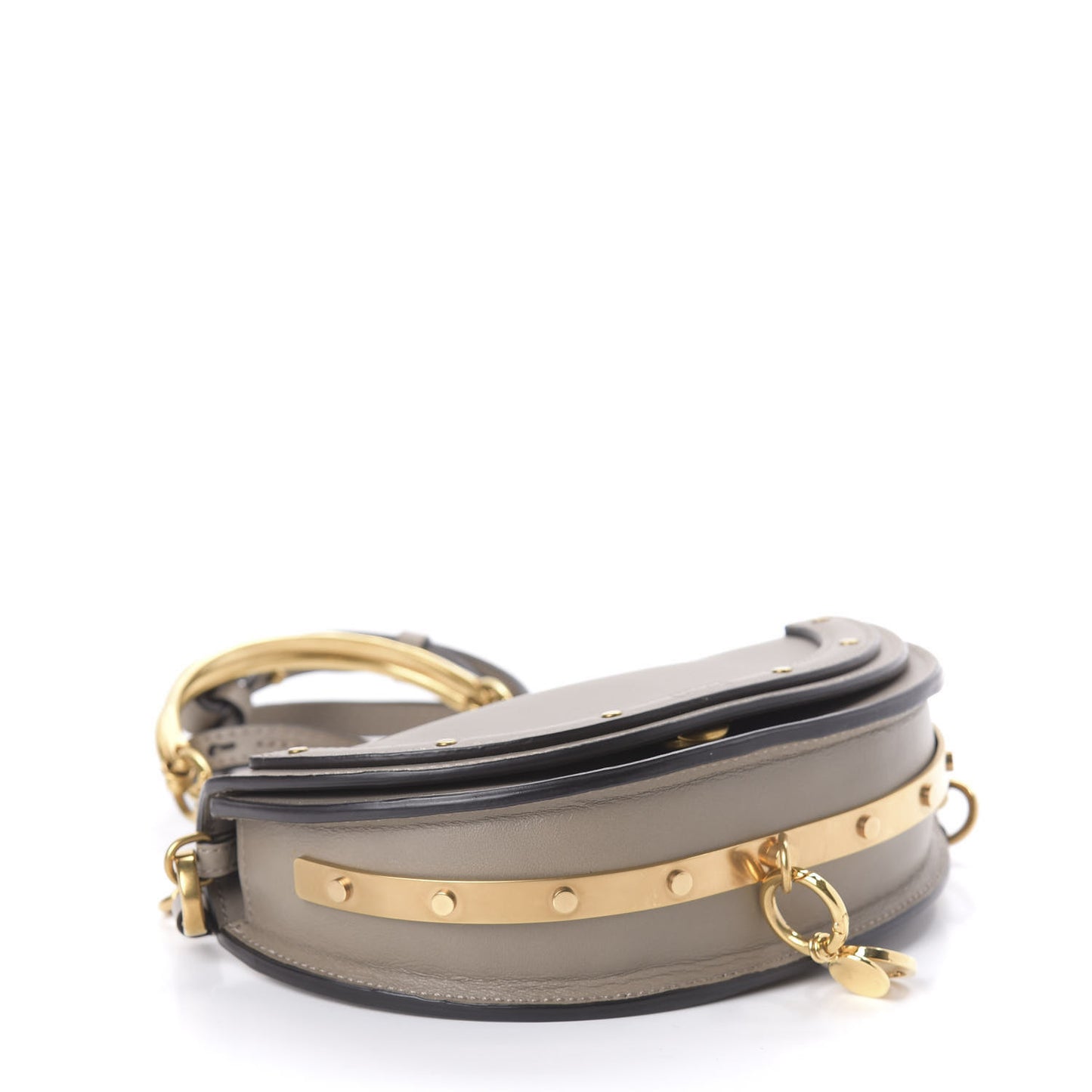 Calfskin Small Nile Bracelet Minaudiere Bag Motty Grey