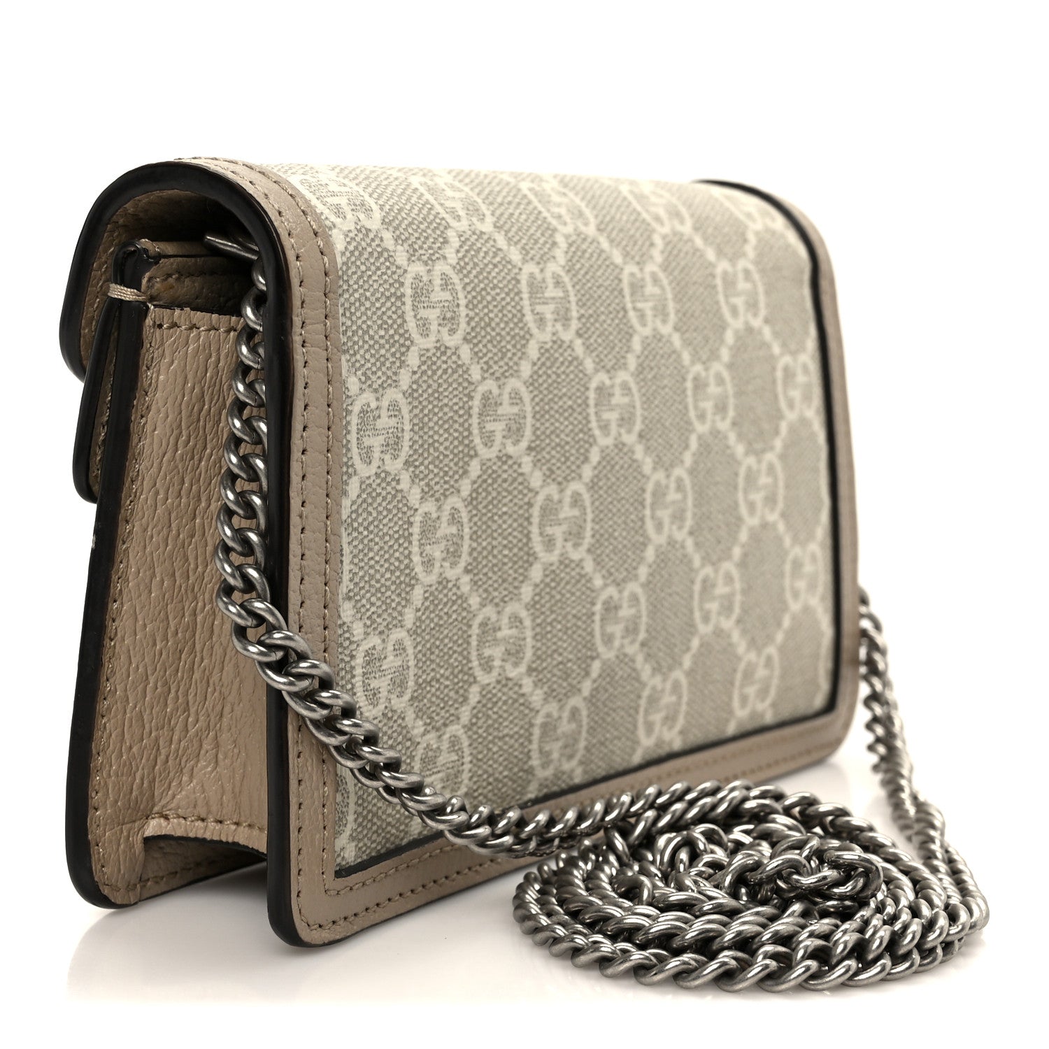 Gucci GG Supreme Monogram Textured Dollar Calfskin Super Mini Dionysus Shoulder Bag Beige Mystic White Oatmeal 3 of 11