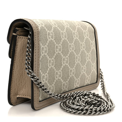 Gucci GG Supreme Monogram Textured Dollar Calfskin Super Mini Dionysus Shoulder Bag Beige Mystic White Oatmeal 3 of 11
