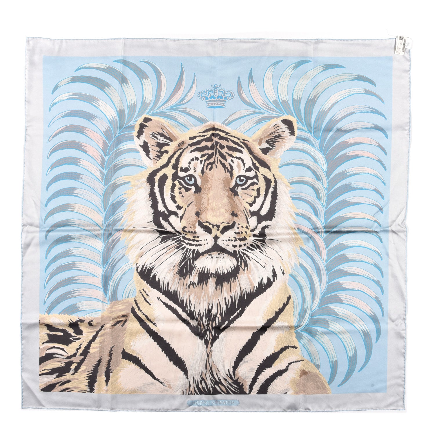Hermes Silk Carre Double Face Tigre Royal Scarf 90 Ciel Anthracite Multi 2 of 4